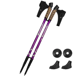 Set of 2 Nordic Walking Telescopic Poles - Durable 7075 Aluminum (2PCS Purple)