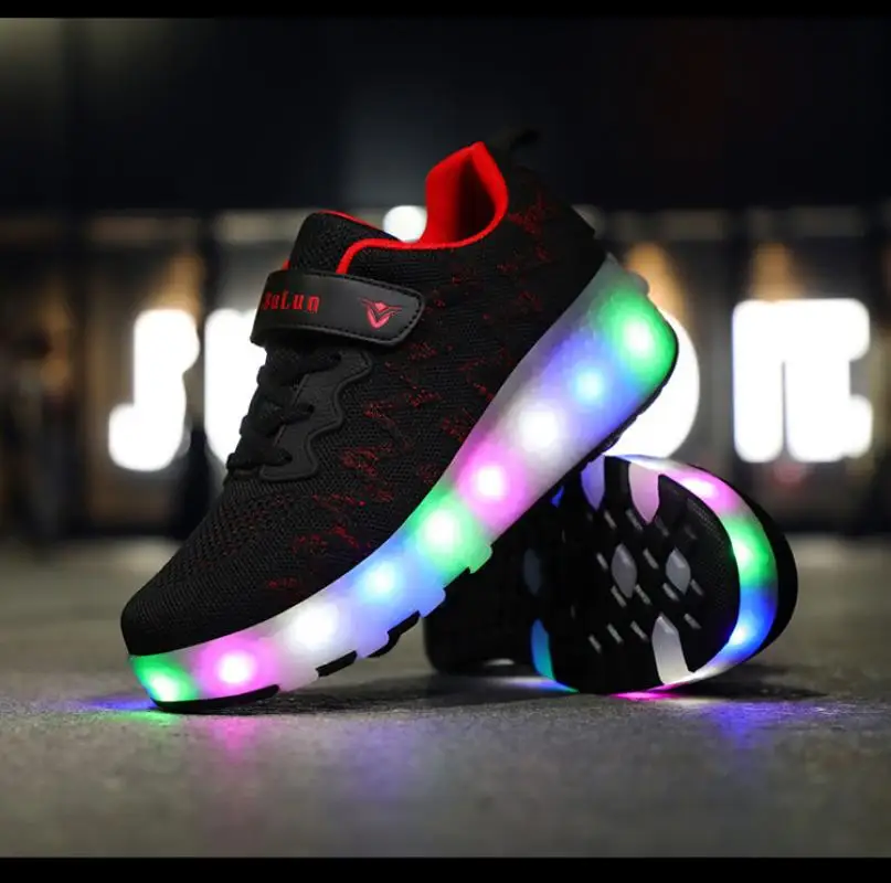 Roller Skate Shoes Kids 4 Wheels Spring Fashion Casual Sports Sneaker Boys Girls Toys Gift