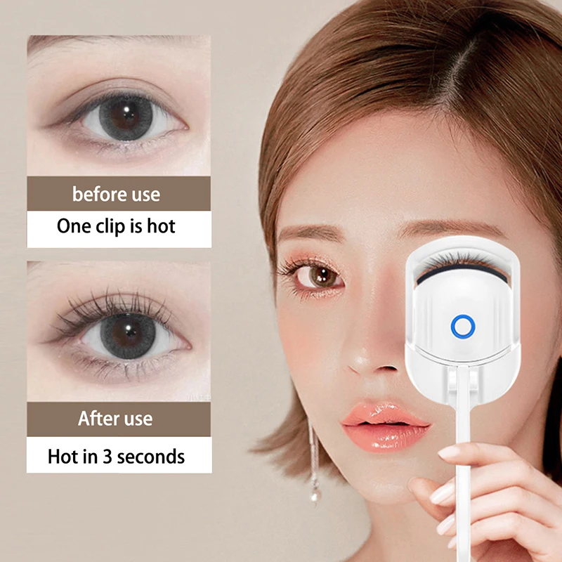 Portable Electric Heated Eyelash Curler Comb Long Lasting Eyelashes Curls Thermal Eyelash Curler