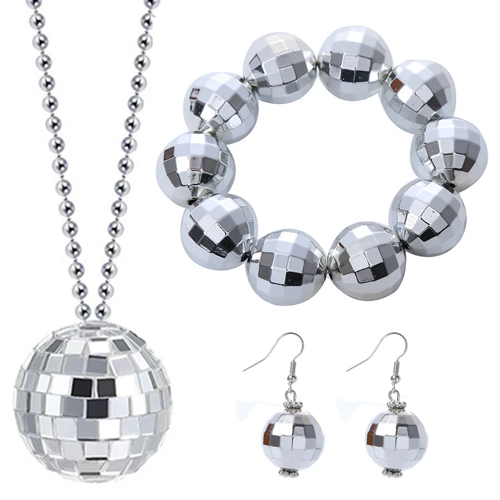 DiscoBallCostumeJewelryDecorations1970sSilverMirrorBalls