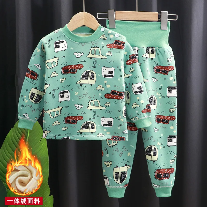 Children Pyjamas Winter Kids Clothing Sets Warm Fleece Pajamas for Boys Thicken  Girls Sleepwear Baby Thermal Underwear 3