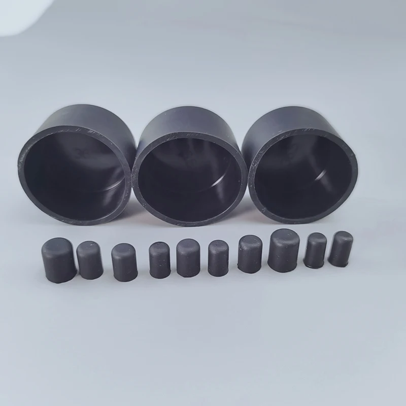 Silicone Rubber Caps Protection Sheath Gasket Round End Caps Foot Cover Rubber Female Tube Insert Stoppers 90mm Black/White