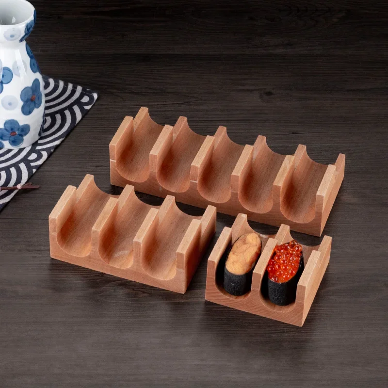 Japanese Sushi Rack Hand Grip U-shaped Rack Wooden Tray Sea Urchin Taco Roll Tray Western Food Wooden Plate Sushi