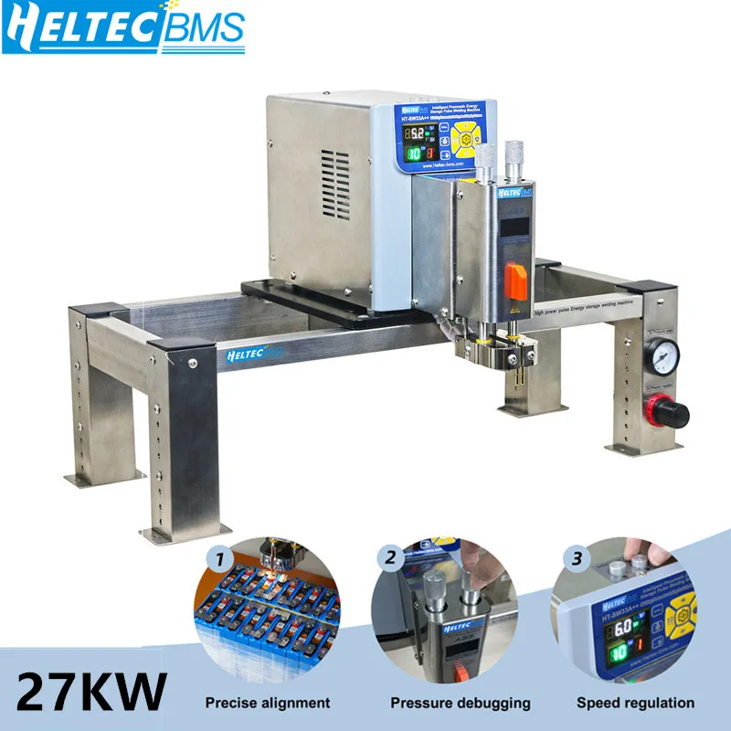 HeltecBMS 공압 에너지 저장 패러드 캐패시터 스폿 용접기 HT-SW33A, 18650/21700 배터리 스폿 용접기, 27kw, 4500A