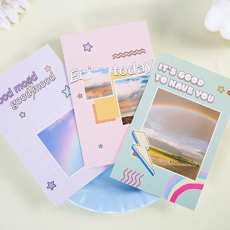 30 teile/satz treffen die Regenbogen-Serie Postkarte Regenbogen Landschaft ins Stil Gruß Segen Karten Hand Konto Geschenk Nachricht Karte