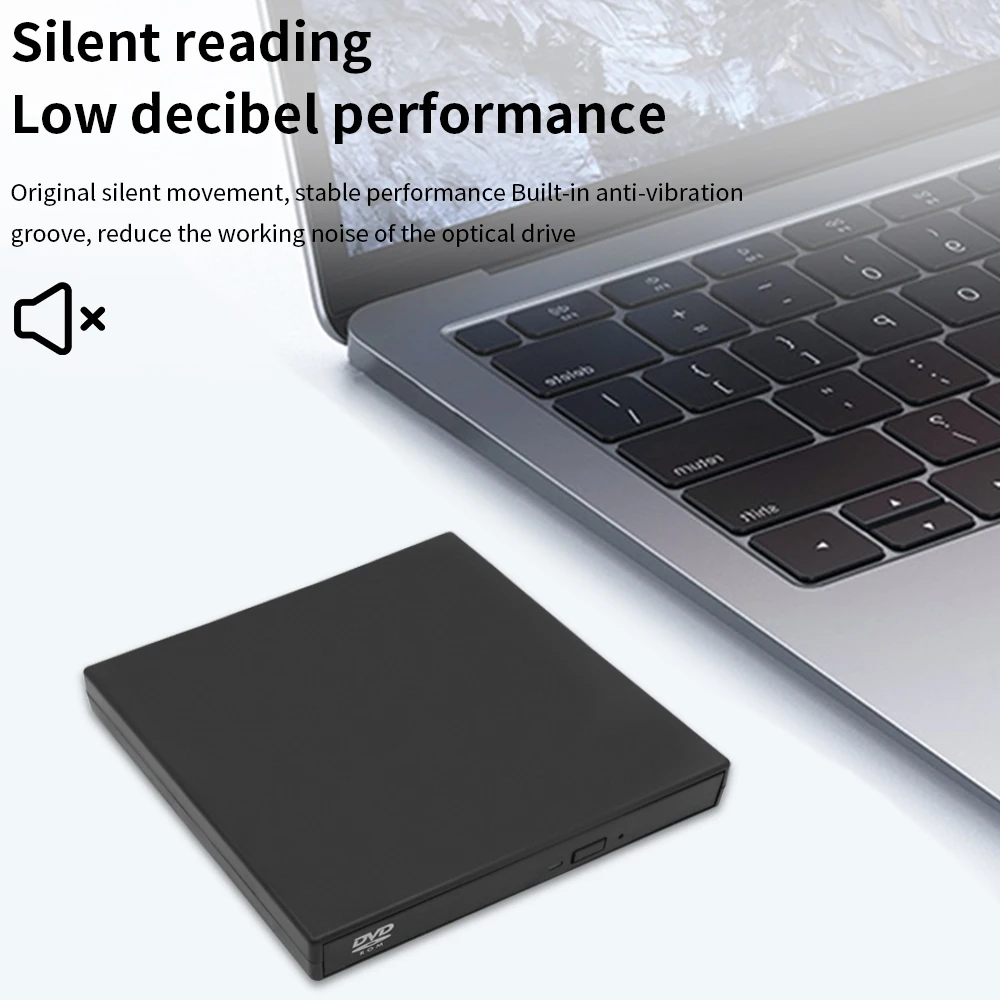 DeepFox USB External CD DVD Reader CD/DVD Drive USB2.0 External Disk Drive CD-ROM DVD-ROM Optical For Macbook Laptop Desktop PC — view 3