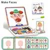 Magnetic Puzzle Book Magnetic Mix and Match Game with Travel Storage Case Brain Training Game Learning Educational Toys for Kids 3