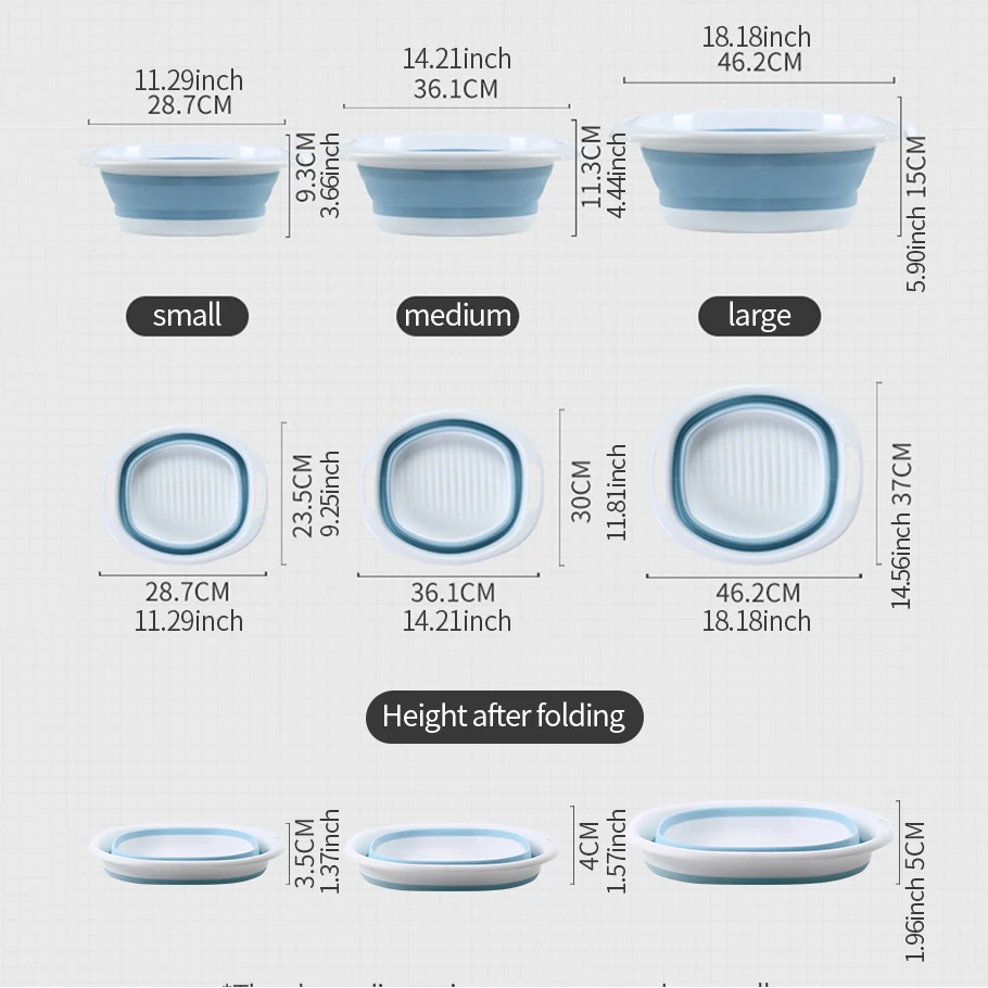 Foldable Washbasin Dormitory Household Baby Small Basin Portable Travel Outdoor Camp Folding Laundry Tub Folding Wash Basin Collapsible Wash Basin Foldable Wash Basin