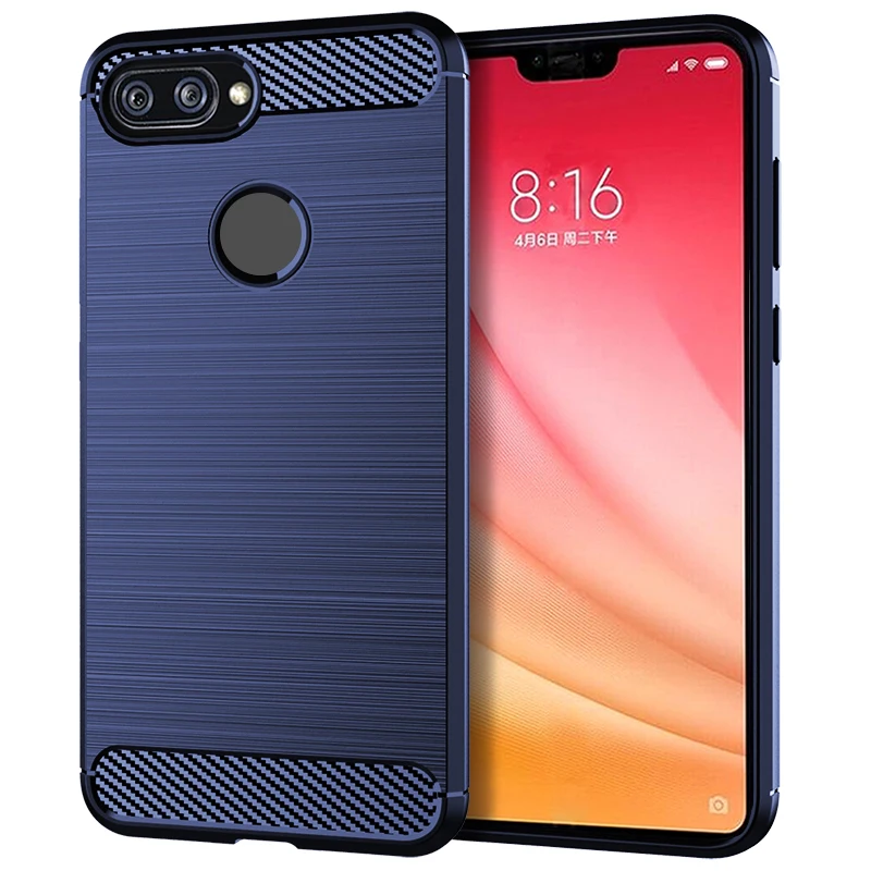 Luxury Carbon Fiber Soft TPU Phone Cover with Brushed Texture
