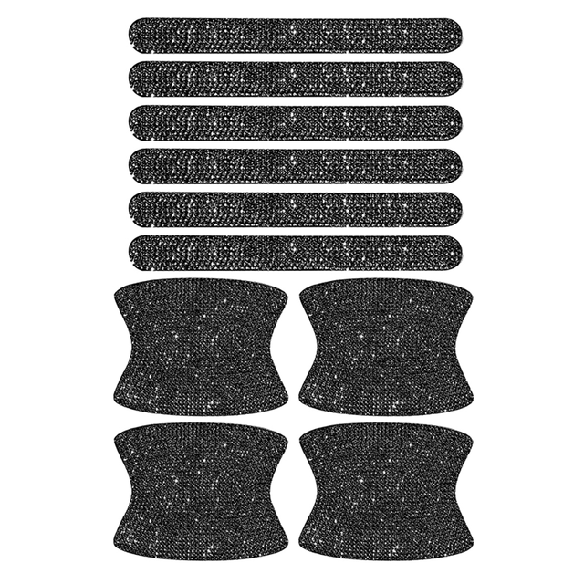 Bing Car Kit Car Door Handle Protector Shiny Rhinestones Scratch-Resistant Stickers Door Cup Handle Car Interior Accessories