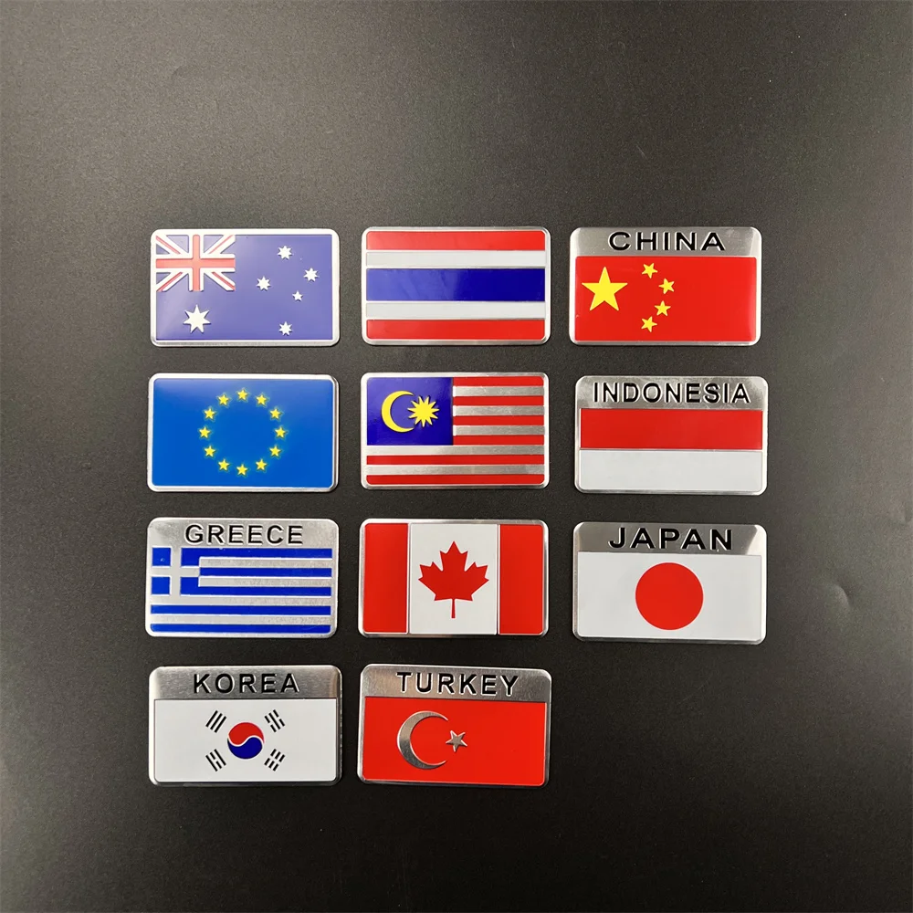 Aluminum National Flag Car Sticker Accessories For Jaguar Xe Xf Xj Xjs Xk Future-Type E-Type F-Type F-Pace I-Pace