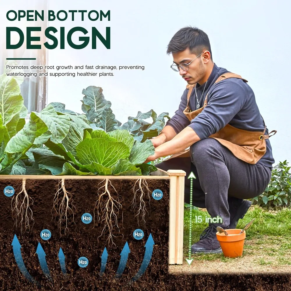 8x4 Ft Wood Raised Garden Bed 2