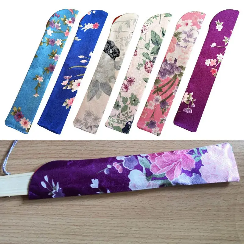 Elegant Folding Hand Fan Bag Holder Dustproof Protector for Case Cover Wed folding fan hand fan