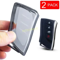 Sleek Black Transparent Car Key Fob Cover with Keychain Attachment (2x Key Case)
