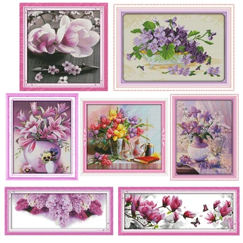 Magnolia Stamped Cross Stitch Kit 1