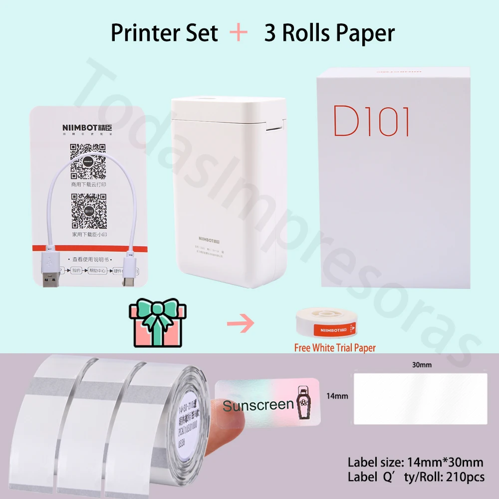 

Niimbot Original D101 Thermal Label Printer 10mm -25mm Paper Inkless Bluetooth Wireless Fibre Cable Thermal Jewelry Label Makers