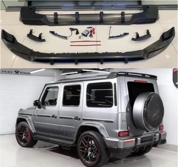 

Body Kits For Benz W464 G-Class G500 G63 AMG 2019-2023 PP Matte Black Front Bumper Lip Splitters Rear Diffuser Spoiler