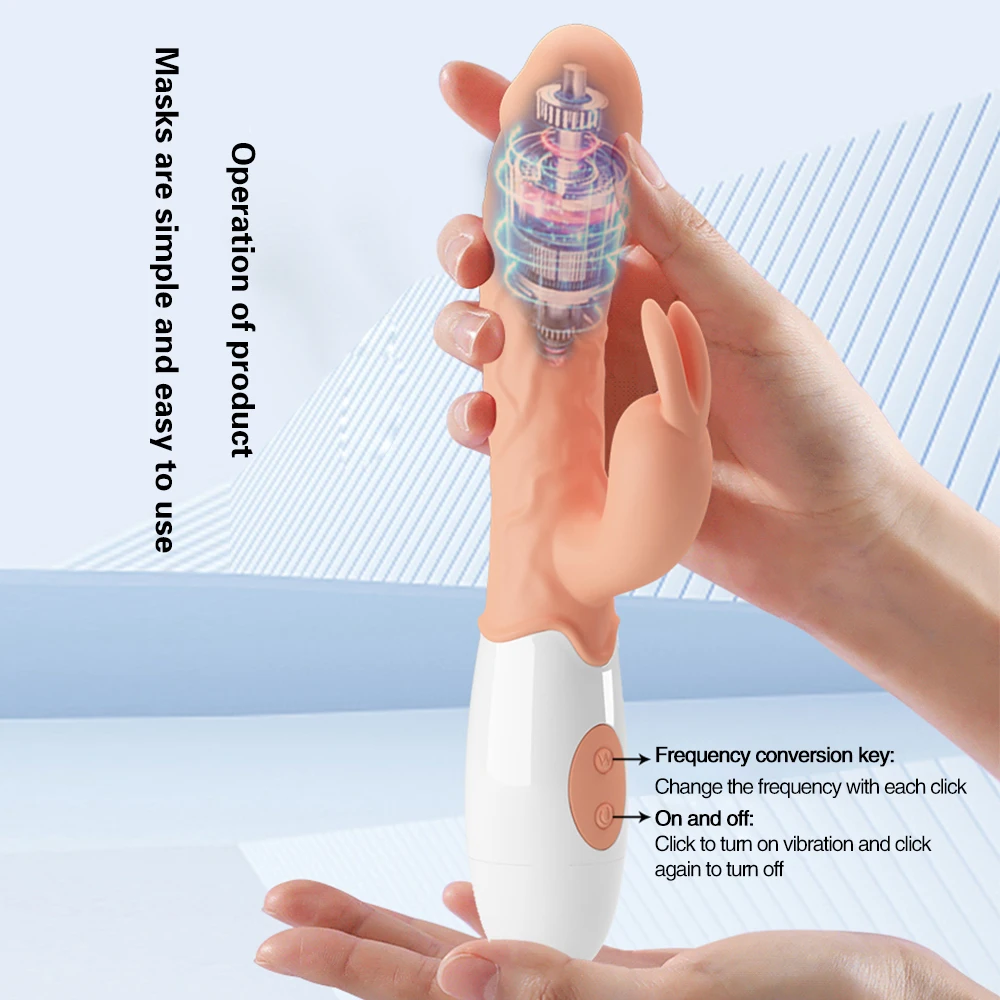 Dildo 30 Speeds Vibrator Realistic Artificial Dildo Female Masturbator Foreskin Move Big Dick Adult Sex T_voghion.com