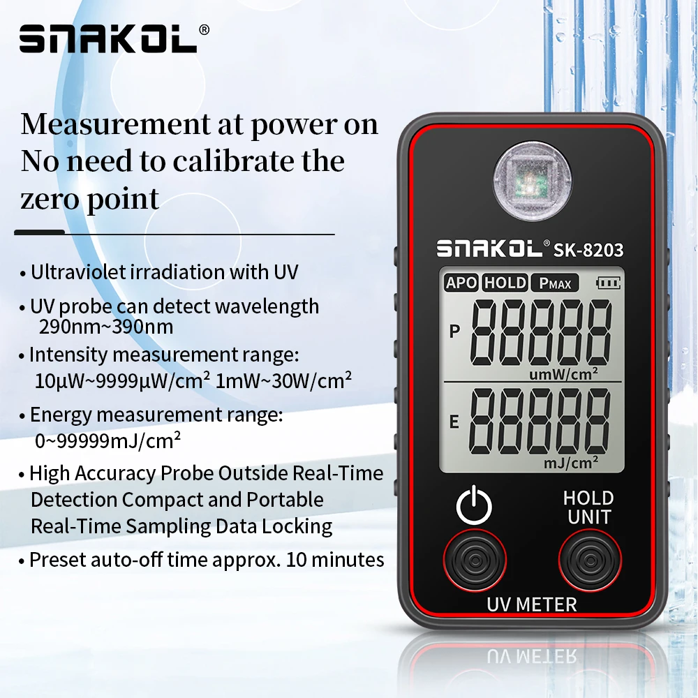 SK8203 Digital UV Illuminometer Professional UV Tester Ultraviolet Meter uvb Measurement Portable Photometer Uveometro Detector 3