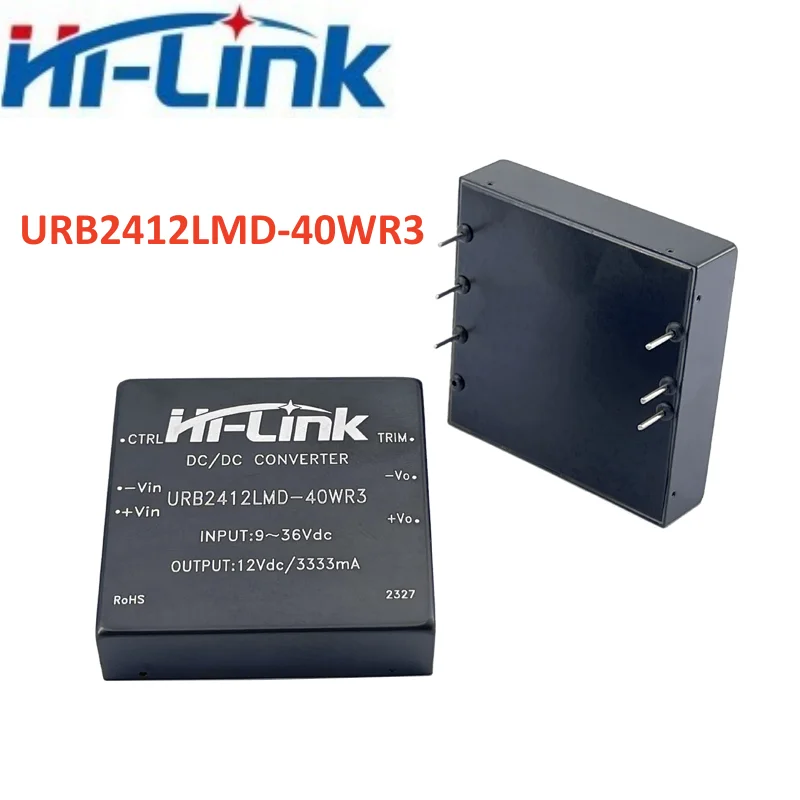 2pcs 하이링크 URB2403/2405/2409/2412/2415/2424LMD-40WR3 40W DC-DC 전원 모듈 산업 제어용 9-36V 입력 DIP 패키지