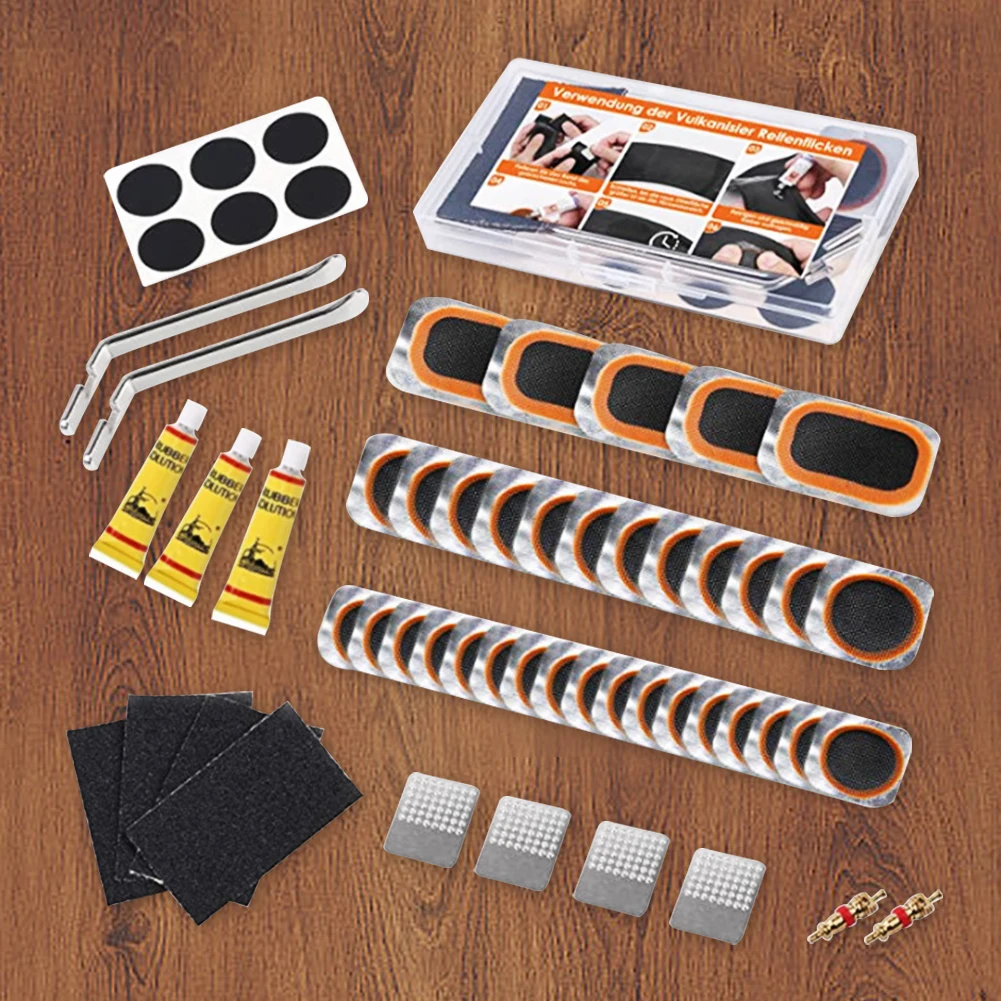 Free Cold Patch Sealant Rubber Quick Dry Repair Tool Set Bicycle Tire Patch Glueless Kit Tool Set Kit Patch Fix Portable Tirefit