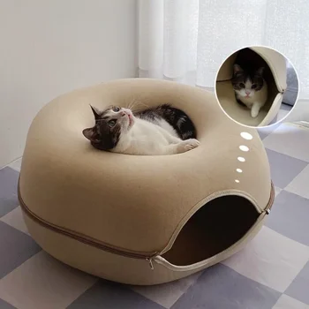 육각형 고양이 침대, 고양이 터널, 인터랙티브 게임 장난감, 고양이 침대, 이중 사용 실내 장난감, 새끼 고양이 스포츠 장비, 고양이 훈련 장난감, 고양이 집