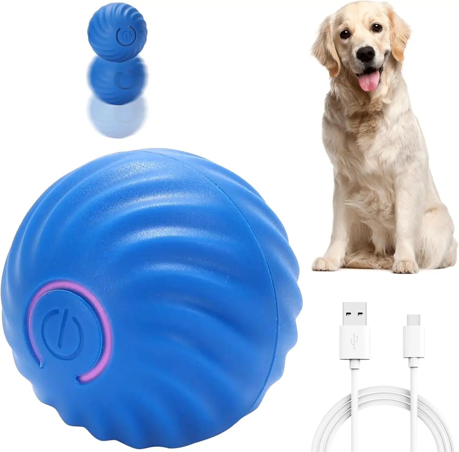 

Интерактивный игрушечный мяч для собак, Щенок, Маленькие собаки, Кошки, Автоматический катящийся мяч для собак, Стимулирующий и развлекательный, Игрушка для домашних животных