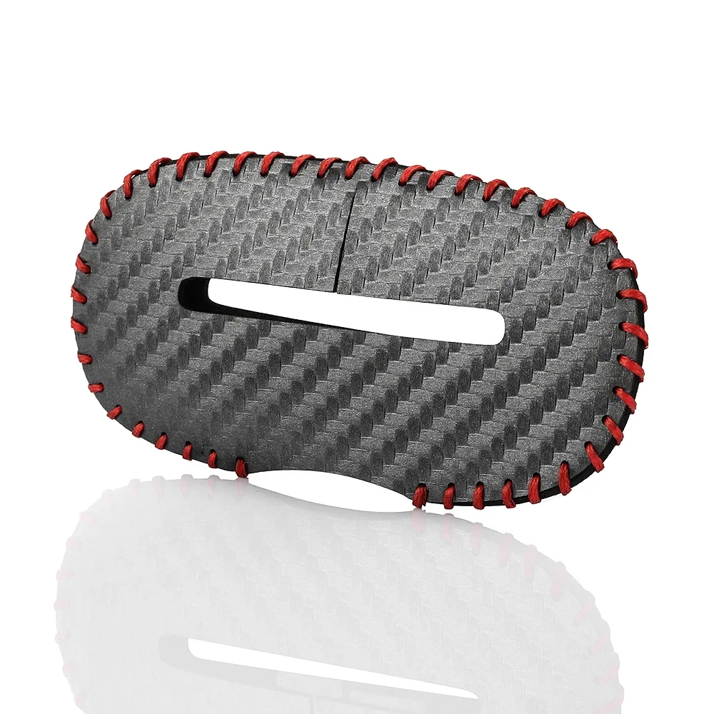 Carbon Fiber Leather Seat Belt Buckle Protector - Anti-Scratch Cover and Safety Accessory