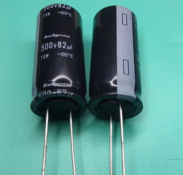 2PCS 82UF 500V RUBYCON Electrolytic Capacitor 500V 82UF 18X41mm