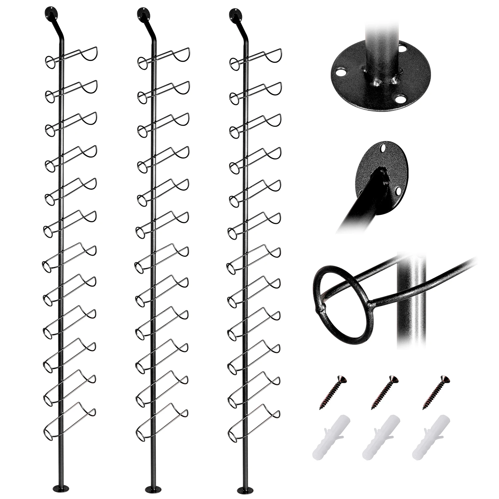 5 Pack Wall Mounted Wine Storage Organizer Holds 60 Bottles Wine Bottle Display Holder for Kitchen Dining Room Bar Wine Cellar