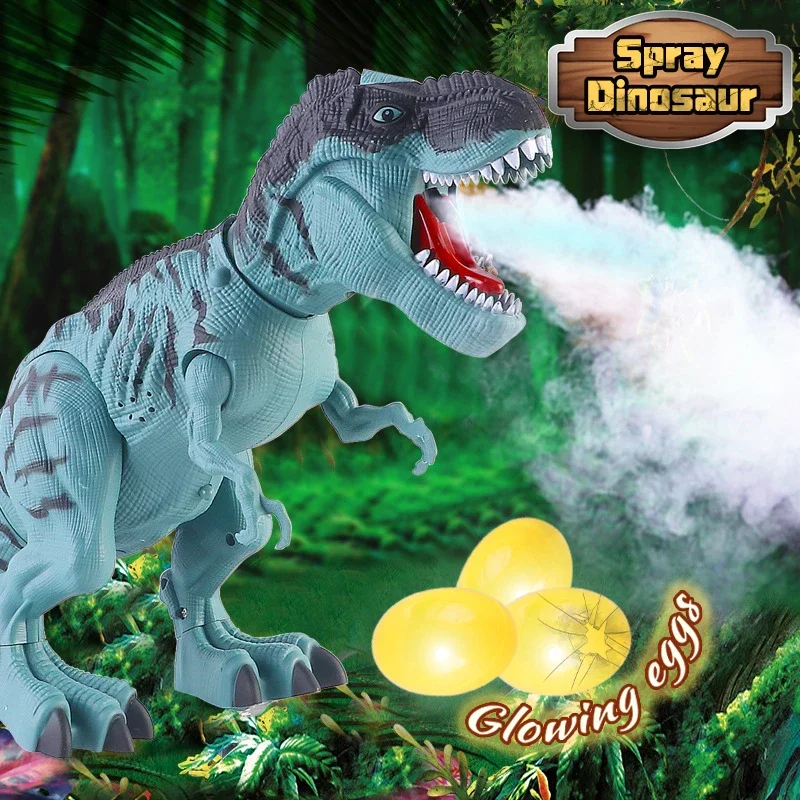 Large Electric Dinosaur Toys Walking Jet Dinosaur World With Mechanical Voice Tyrannosaurus Rex Luminous Egg Children Baby Gifts 3