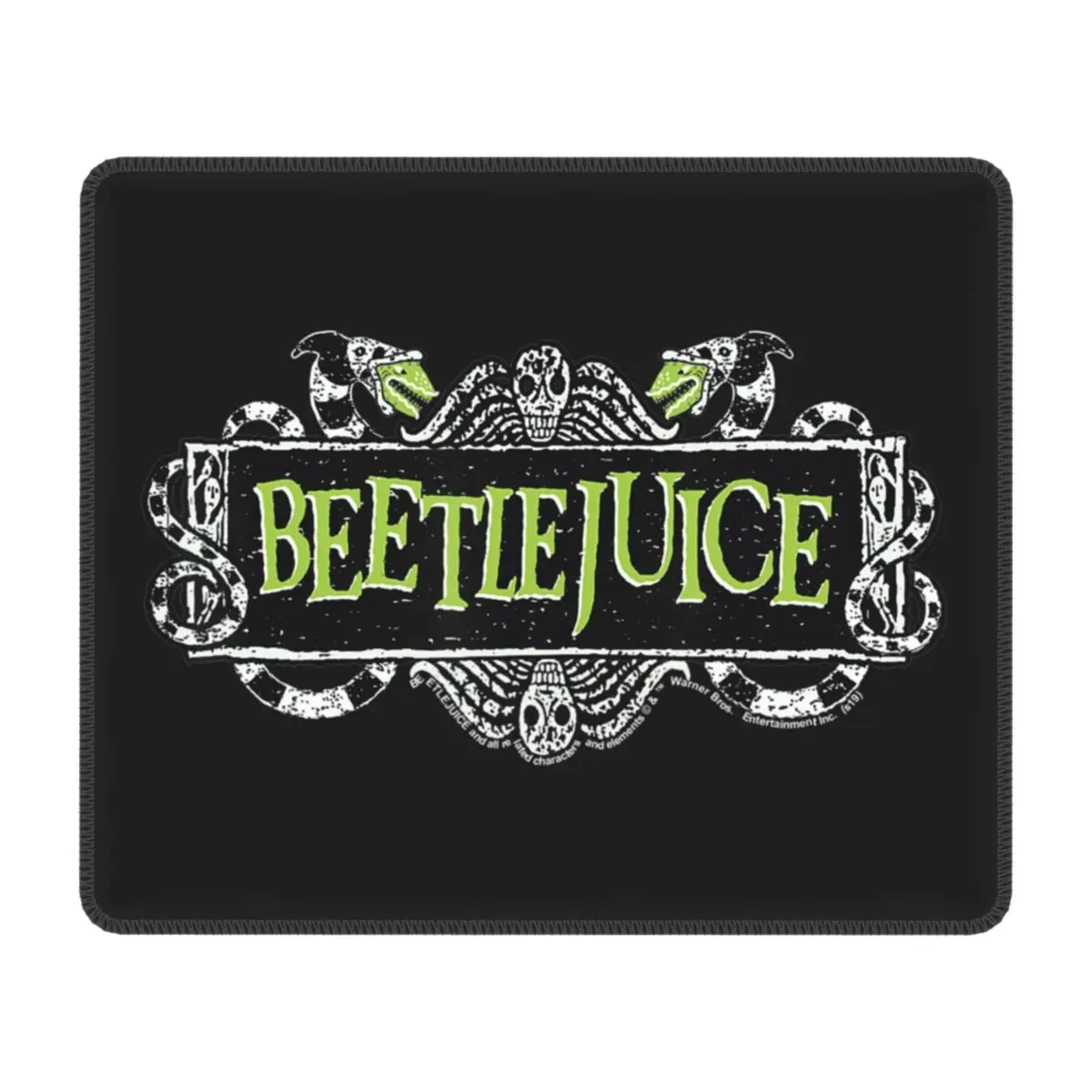 Beetlejuice Green Sign Logo Mouse Pad Base In Gomma Personalizzata Gamer Mousepad Accessori Tim Burton Movie Halloween Office Laptop Mat