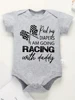 Pack my Diapers I Am Going Racing With Daddy Baby Boy Clothes Bodysuit Short Sleeve Summer Fashion Harajuku Toddler Jumpsuit 4