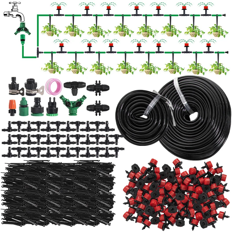 10-50M DIY Drip Irrigation System Kit Garden Automatic Hose Micro