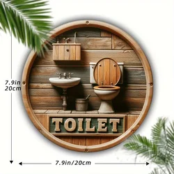 Rustic Country Gnome Decorative Wooden Plate for Bathroom or Farmhouse Entrance, Charming Home Accent (Rose Golden)