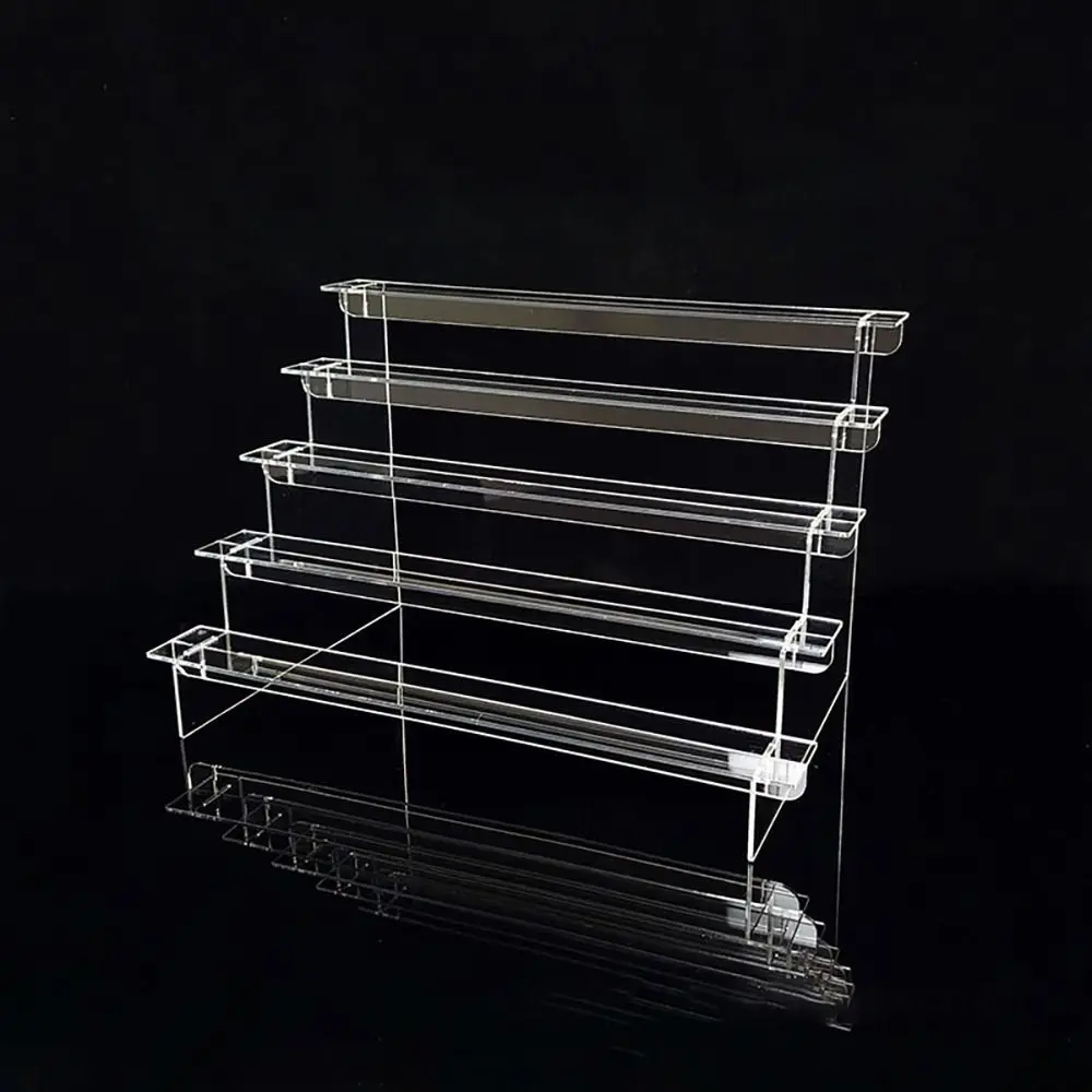 1Sets Acrylic Ladder Display Stand Durable Home Organizer Transparent Storage Rack Adjustable Computer Monitor Model Holder 3
