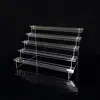 1Sets Acrylic Ladder Display Stand Durable Home Organizer Transparent Storage Rack Adjustable Computer Monitor Model Holder 3