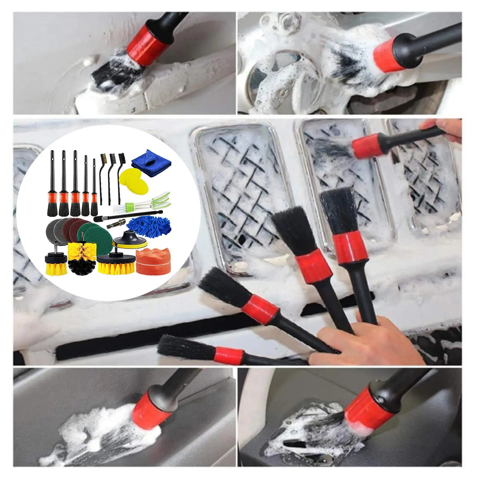 

26x Auto Detailing Brushes for Tire Rim Vents Clean