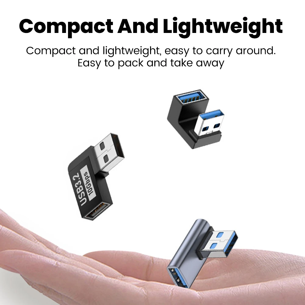 90 Degree USB 3.2 Male to Female Right Angle Extension Adapter 10Gbps For Laptop PC Connector Converter usb to type c adapter type c adapter