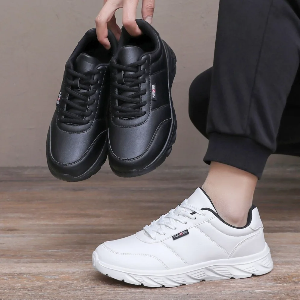 Men's Sneakers Fashion Leather Casual Shoes Outdoor Jogging Training