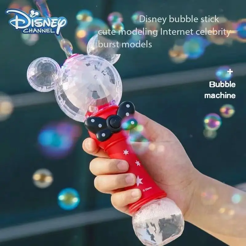 Miniso Cartoon Mickey Mouse Automatic Blowing Bubble Stick Lighting&music Waterproof Toy For Kids Girl toy Gifts 3