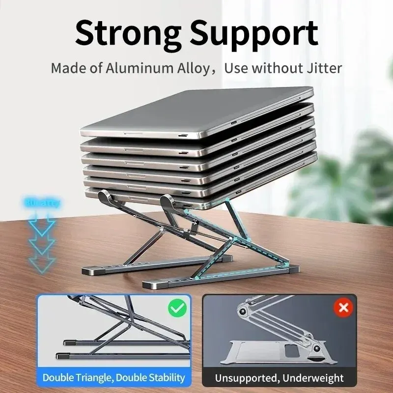 Laptop Stand NEW N8 Adjustable Aluminum For Macbook Tablet Notebook Table Cooling Pad Foldable Holder