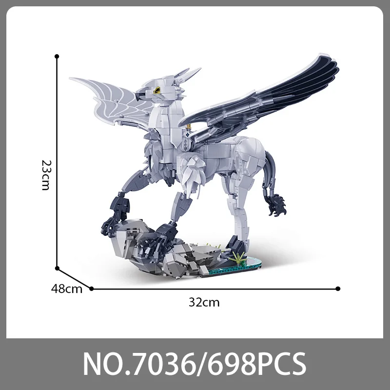 Creative MOC 698pcs Magic World Hippogriff Model Building Blocks Set Magical Creature Figures Kit Bricks Toys For Children Gifts