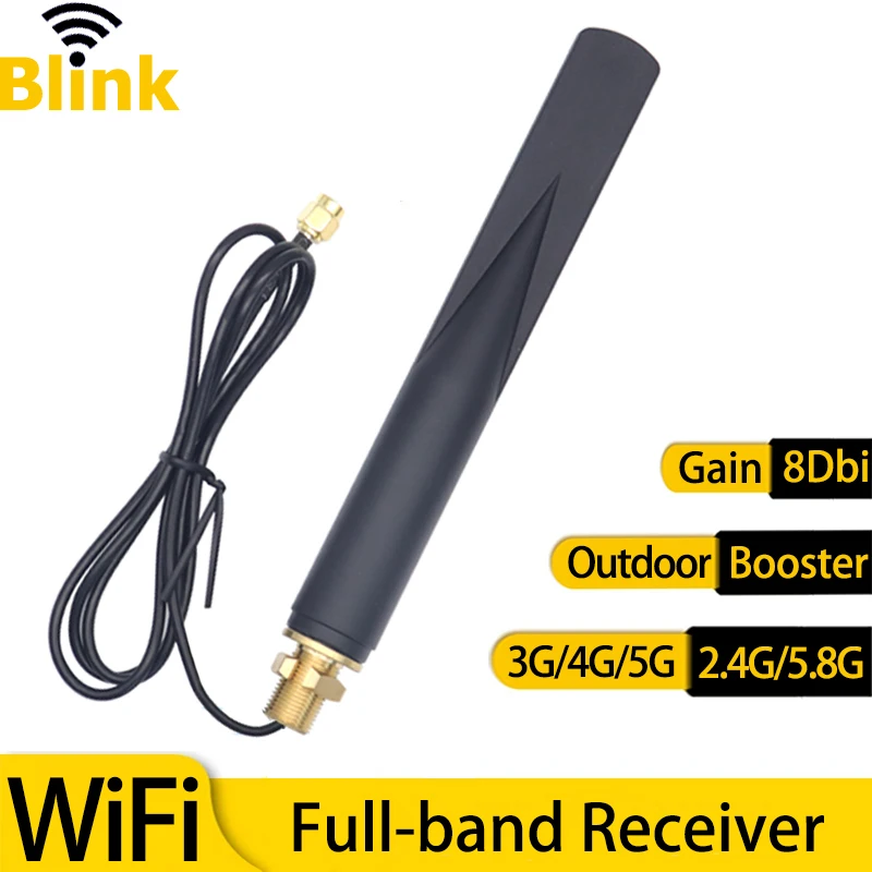 Antenna Signal Booster 8dbi Outdoor Waterproof Omni Antenna 5G 4G 3G Full Band Signal Booster WiFi Dual Band 2.4G 5.8G Long Distance Amplifier