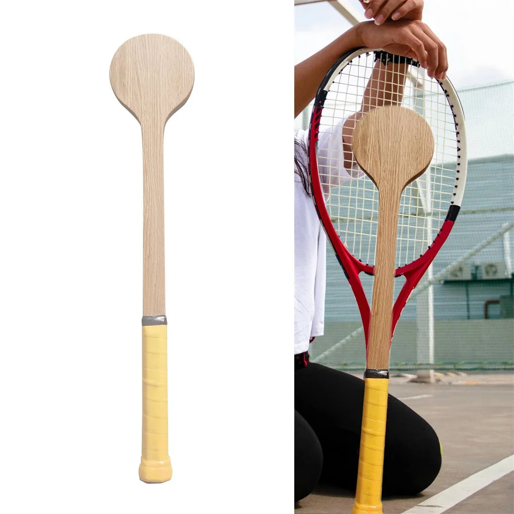 55cm Tennis Sweet Spot Racket Wooden Tennis Spoon Swing Training Racket Accuracy Practice Batting Hitting Equipment