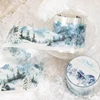 200cm/roll PET Tape Snowy Mountains in Winter Forest Landscaping for Hand Account background collage material DIY Decoration 3