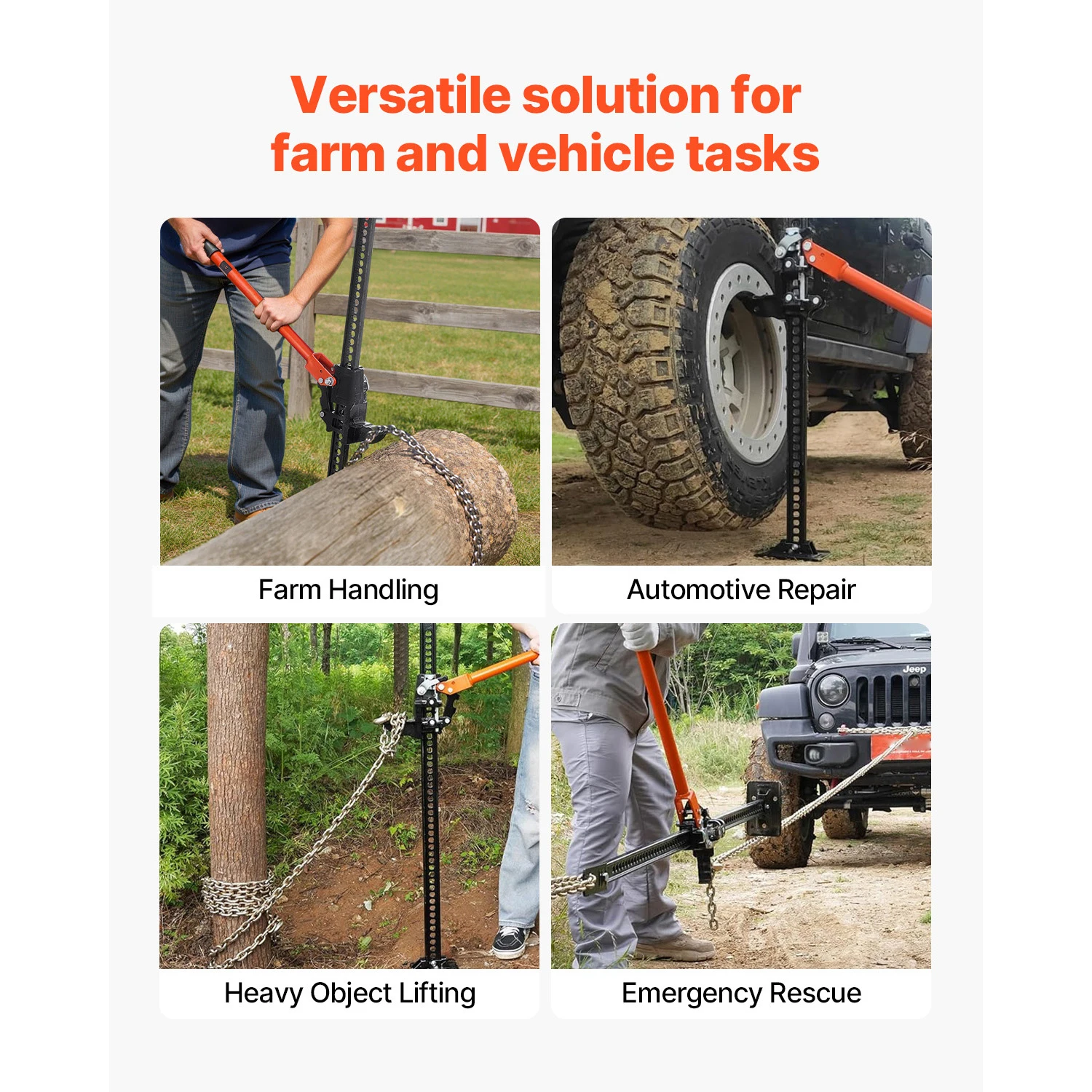 Heavy Duty Steel Farm Jack for Off Road Utility Lifting