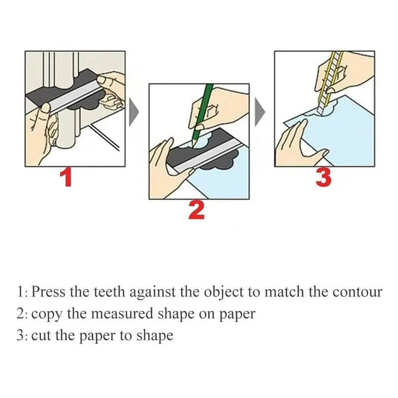 Shape Contour Gauge Duplicator Profile Measuring Tool Contour Duplication Gauge Template Plastic Copy Duplicator contour gauge