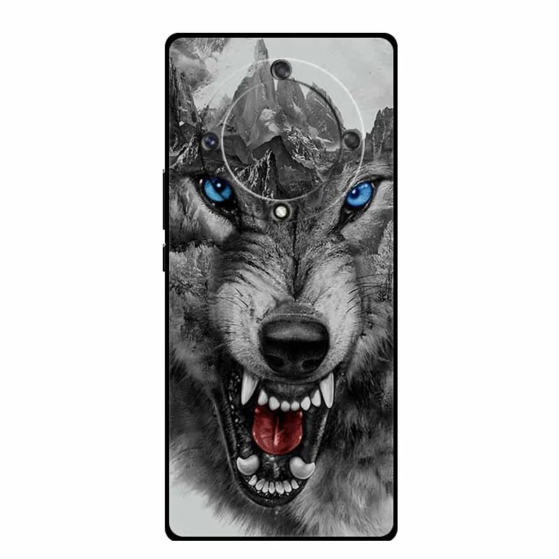 Wolf Lion Tiger Cat Black Silicone Soft Phone Case Cover