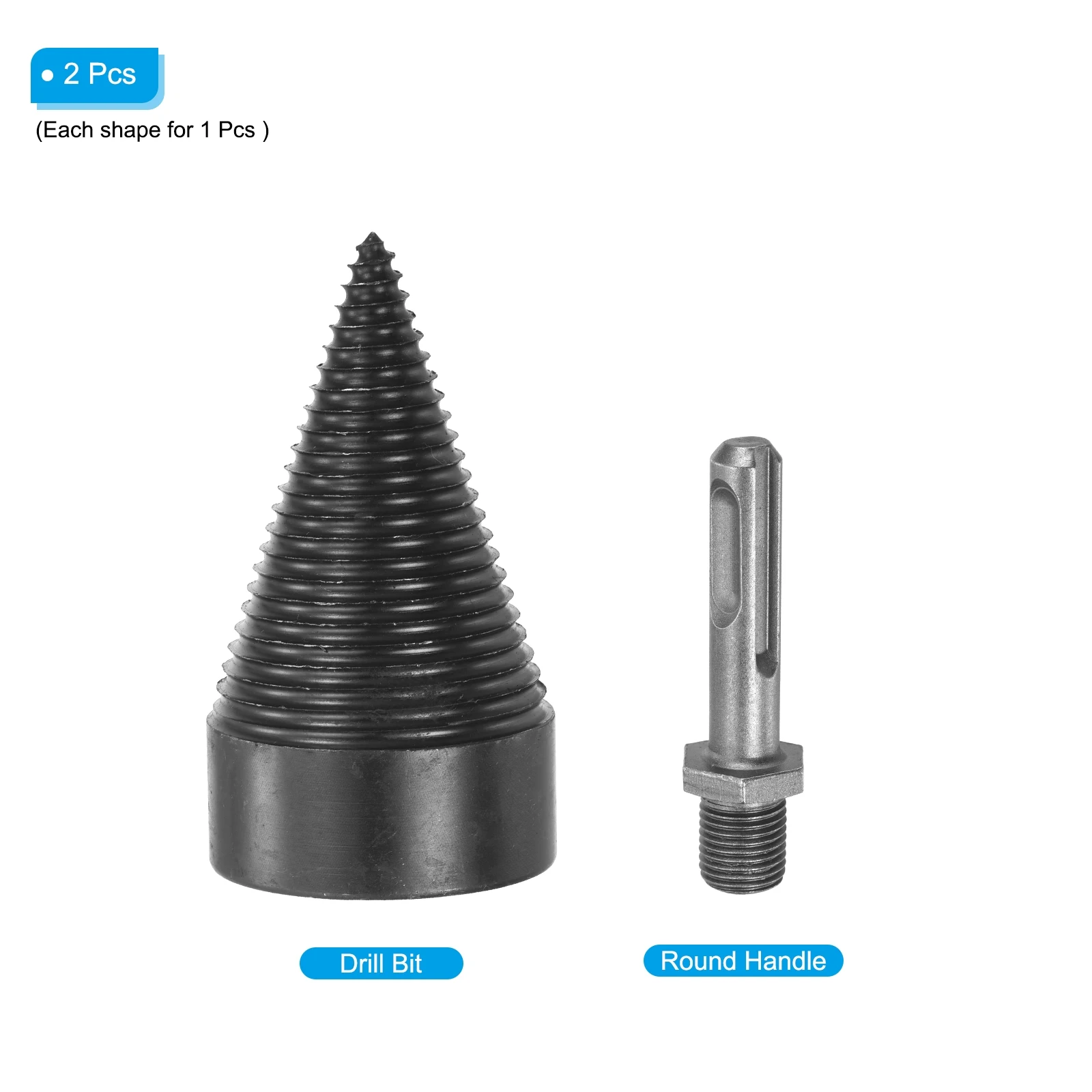 탈착식 장작 통나무 스플리터 드릴 비트, 전기 드릴 비트, 나사 콘 드라이버, 원형 생크 수공구, 32mm, 42mm, 50mm